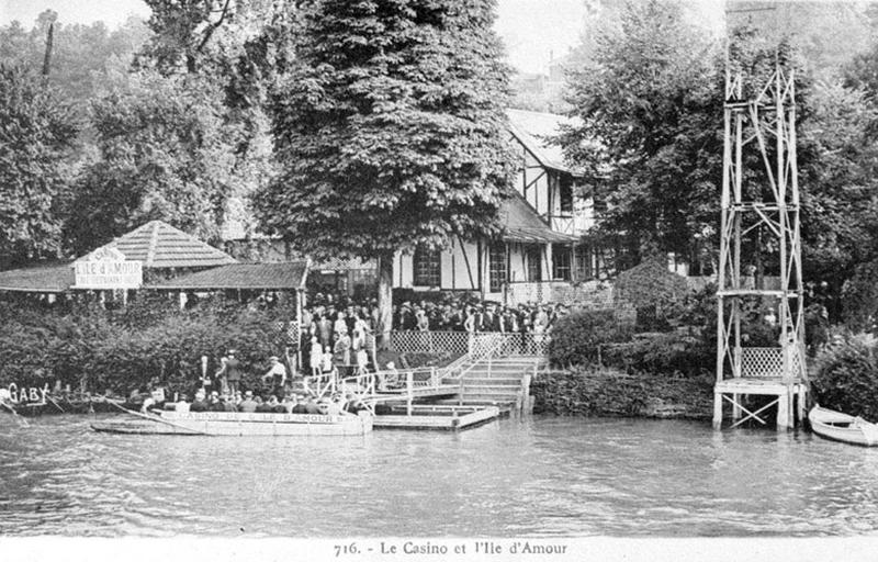 Vue du casino de l'île d'Amour sur la Marne.