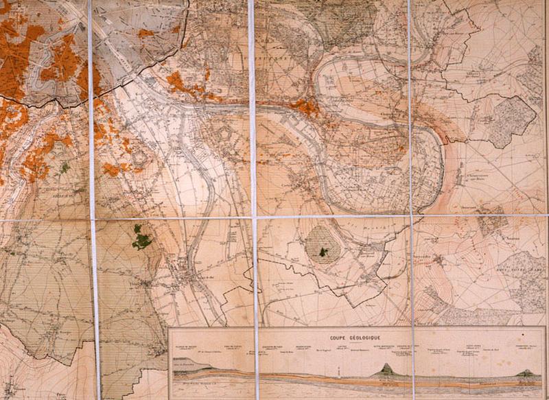 Détail sud-est du plan d'ensemble des carrières souterraines de Paris et du département de la Seine en 1889.