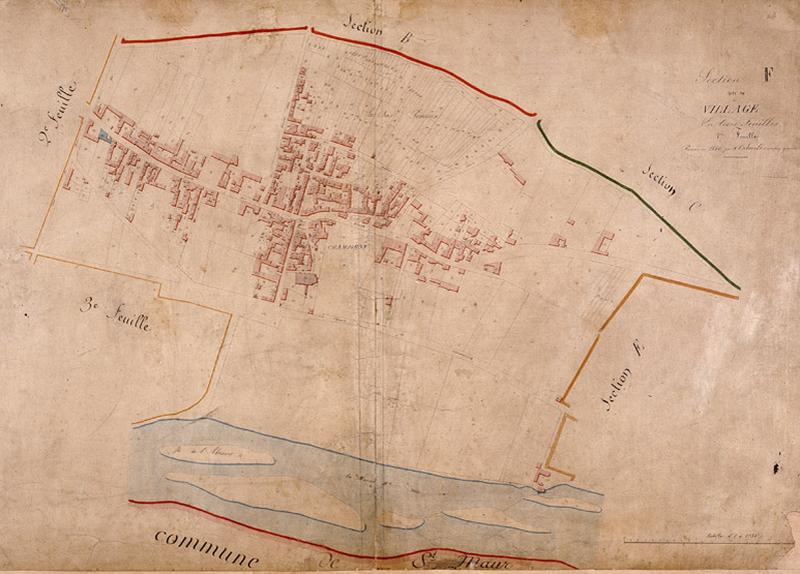 Cadastre révisé en 1840, section F du village, 1e feuille.