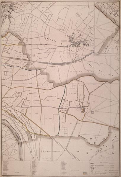 Plan de la commune de Champigny en deux feuilles, dressé par Lefebvre frères, géomètres à Villejuif en 1874, feuille de Coeuilly.