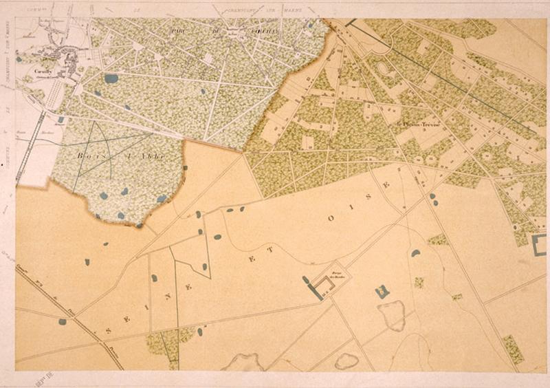 Plan du quartier de Coeuilly en deux feuilles, dressé en 1897 par le service des ponts et chaussées du département ; feuille 2.