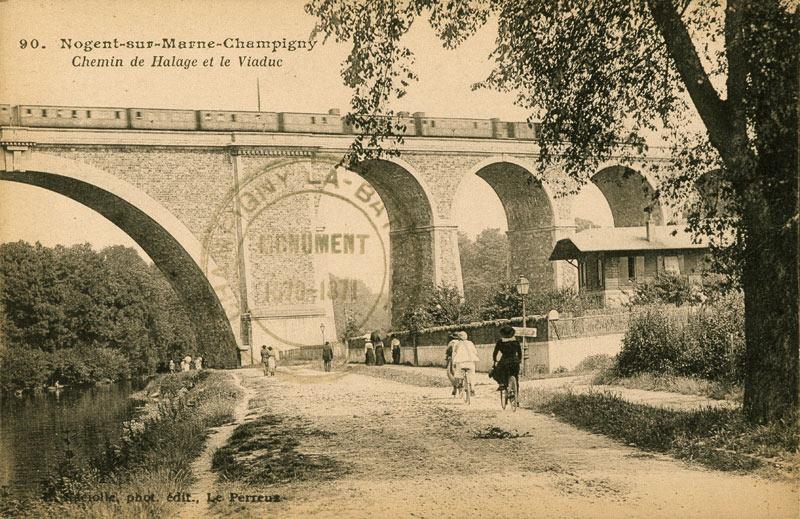 Chemin de halage et viaduc.