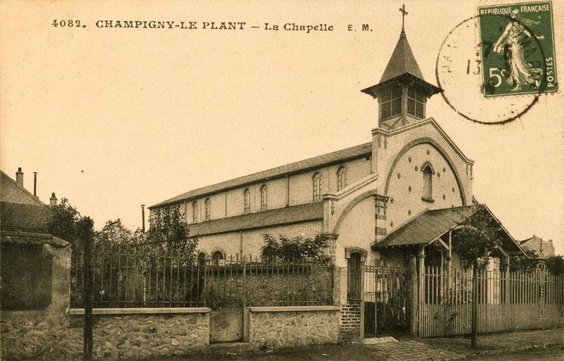 Ancienne chapelle démolie entre les années 1930 et 1950, vue latérale.