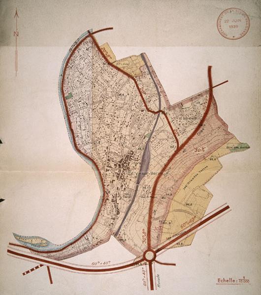 Projet d'aménagement, d'embellissement et d'extension de la commune. Plan approuvé le 22 juin 1939.