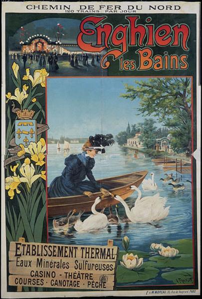 Affiche publicitaire pour l'établissement thermal.