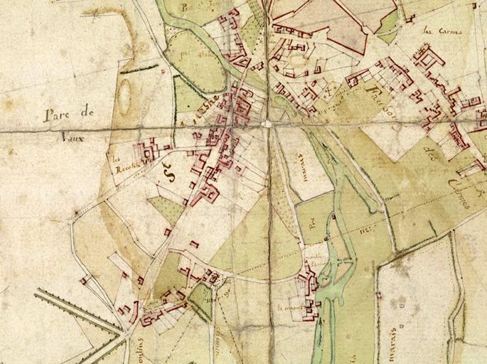 Plan d'intendance, 1787 : détail des faubourgs Saint-Liesne et des Carmes.