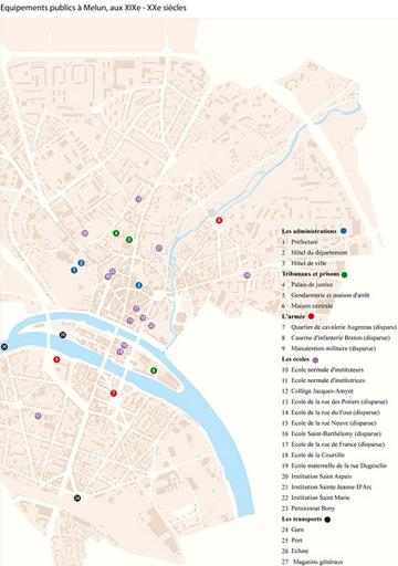 Localisation des équipements publics aux XIXe et XXe siècles.