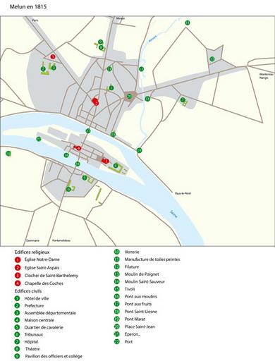 Melun en 1815.