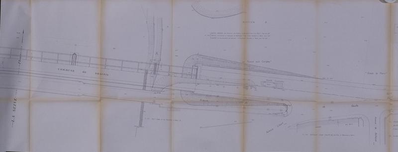 Projet de pont à reconstruire sur la Seine : plan des travées du côté de la rive de Draveil, 1963.