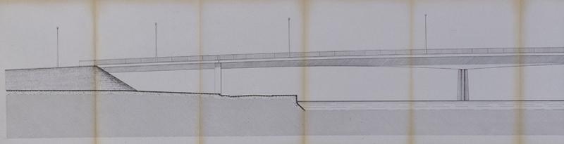 Projet de pont à reconstruire sur la Seine : profil partiel des travées du nouveau pont du côté de la rive de Juvisy, 1963.