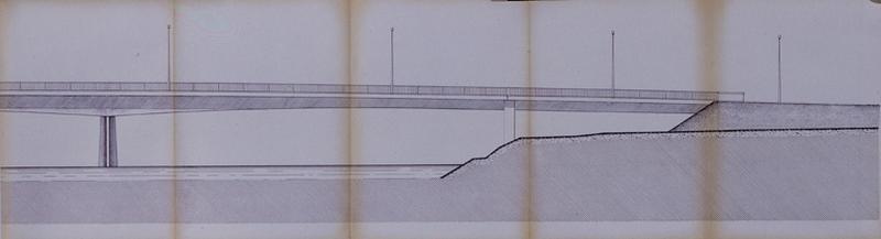 Projet de pont à reconstruire sur la Seine : profil partiel des travées du nouveau pont du côté de la rive de Draveil, 1963.