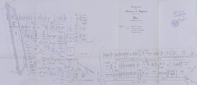 Plan du lotissement du Château de Vigneux ; mars 1933.