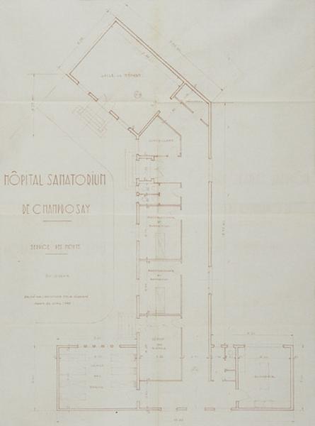 Plan du service des morts détruit par les bombardements, dressé le 25 avril 1946.
