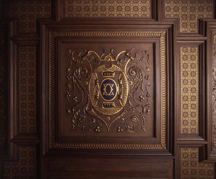 Détail du plafond de l'ancien 'bureau de Monsieur'.