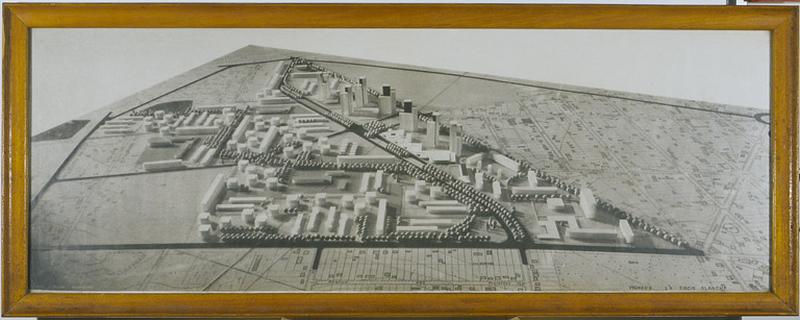 Photographie de la maquette du grand ensemble. S.d.