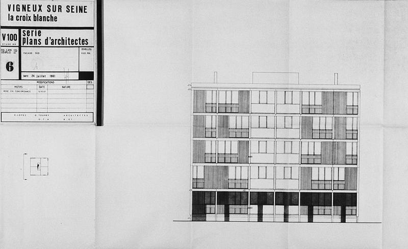 Bâtiments P (ponctuels) : façade sud.