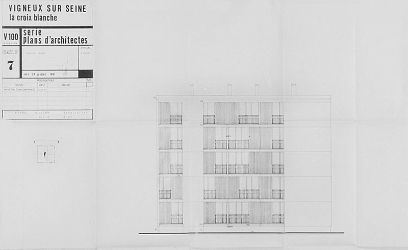 Bâtiments P (ponctuels) : façade ouest.