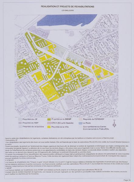 Plan de répartition des constructions entre les différents bailleurs ; septembre 2000