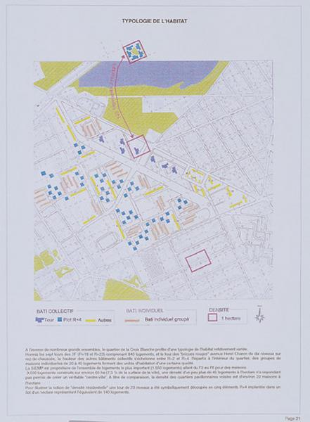 Typologie de l'habitat : plan de localisation des tours, plots, linéaires et bâti individuel groupé ; septembre 2000