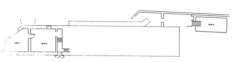 Bâtiment de l'observatoire-demeure de Camille Flammarion : plan du sous-sol réalisé par Evelyne Mauger en 1998 dans le cadre d'un projet de réhabilitation commandé par l'Ecole d'architecture de Paris-Villemin.