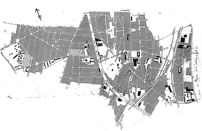 Tableau d'assemblage du cadastre de la commune de Juvisy-sur-Orge, datant de 1982.