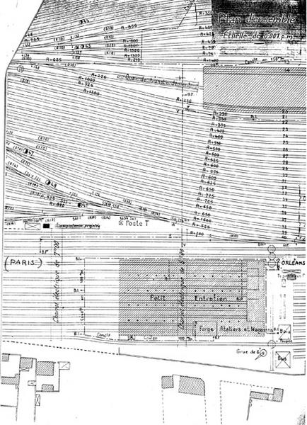 Gare de Juvisy-Dépôt : bâtiment à usage de lampisterie projetée à proximité du 'Petit entretien': plan d'ensemble : document non signé, daté du 7 octobre 1912.