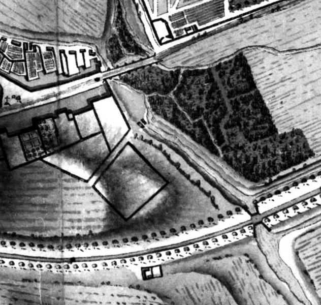 Détail concernant le moulin, de la feuille concernant Juvisy de l'Atlas des routes de France de Trudaine et de Perronnet, dressé entre 1747 et 1776.