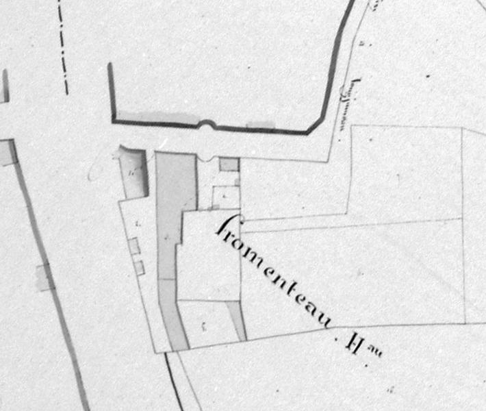 Plan du château de la Cour de France d'après le cadastre napoléonien : section D, 1811.