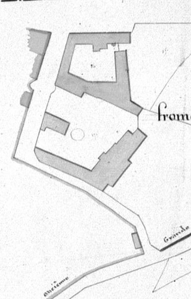 Plan de situation de la ferme-auberge-relais de poste de Fromenteau, d'après le cadastre napoléonien : section B, 1811.