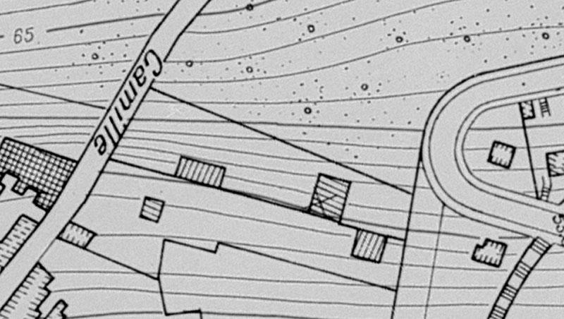 Plan topographique de Juvisy dressé par L. Poussin en 1945 : détail du plan correspondant à la parcelle de la maison.