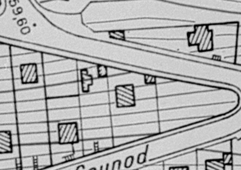 Plan topographique de Juvisy dressé par L. Poussin en 1945 : détail du plan correspondant à la parcelle de la maison.