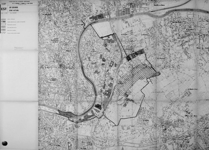 Plan de l'état actuel (document d'urbanisme, 1967).