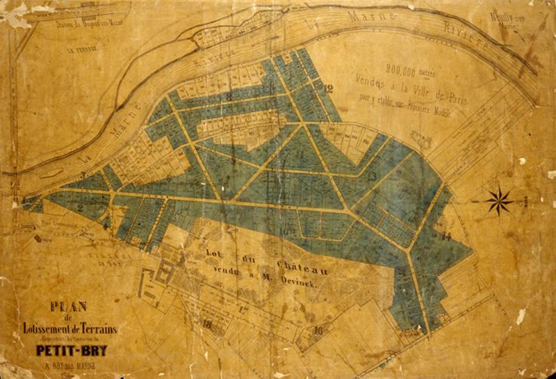 Plan du lotissement du Petit-Bry, vers 1858.