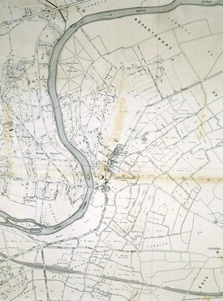 Détail du plan de Bry extrait de l'atlas des communes de la Seine.