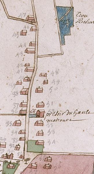 vue cavalière de la Grande Rue en 1702