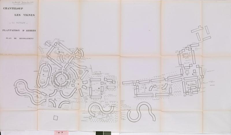 Chanteloup les Vignes, la Daurade. Plantation d'arbres, plan de recollement, décembre 1977. N. s.