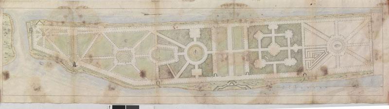 plan du jardin dans l'île