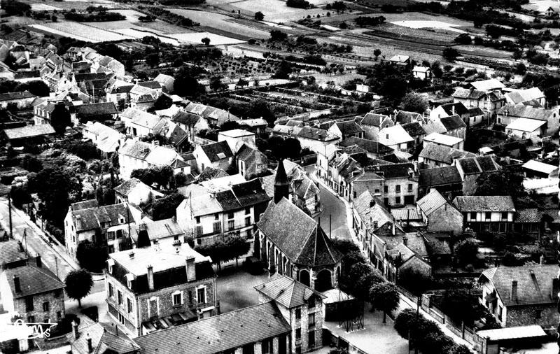 vue aérienne du quartier de l'église