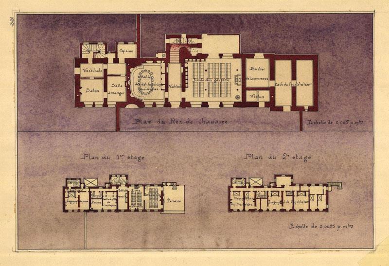 plan du rez-dechaussée et des étages en 1899