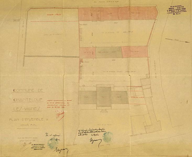 projet d'agrandissement par Fouret : plan masse