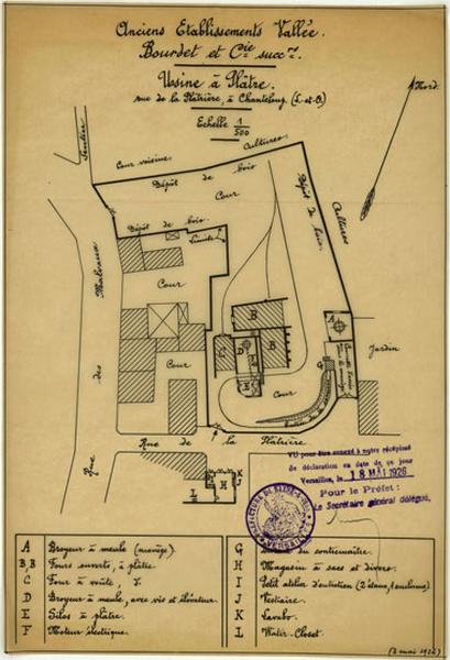 plan des fours à plâtre détruits