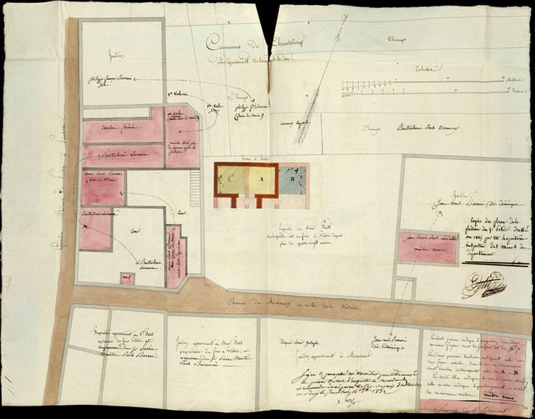 Plan de la plâtrière de Chanteloup