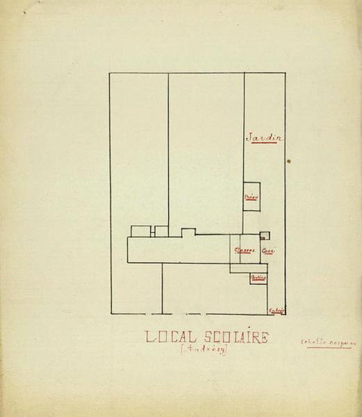 plan masse dessiné par l'instituteur