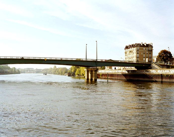 Ivry-sur-Seine. Pont d'Ivry (n°2). Vue d'ensemble depuis l'aval, côté Alfortville.