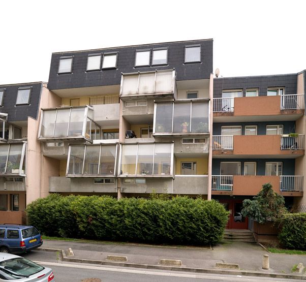 Alfortville, immeubles, rue de Toulon. Détail d'un immeuble.