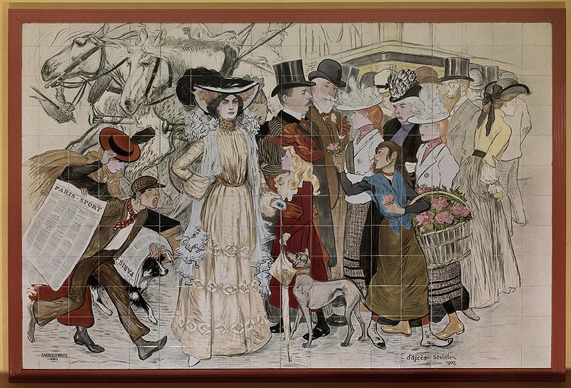 Carrelage mural (10) La Rue ; Le Boulevard ; Danseurs et Patineurs ; Vols d'oiseaux ; Jeux d'enfants