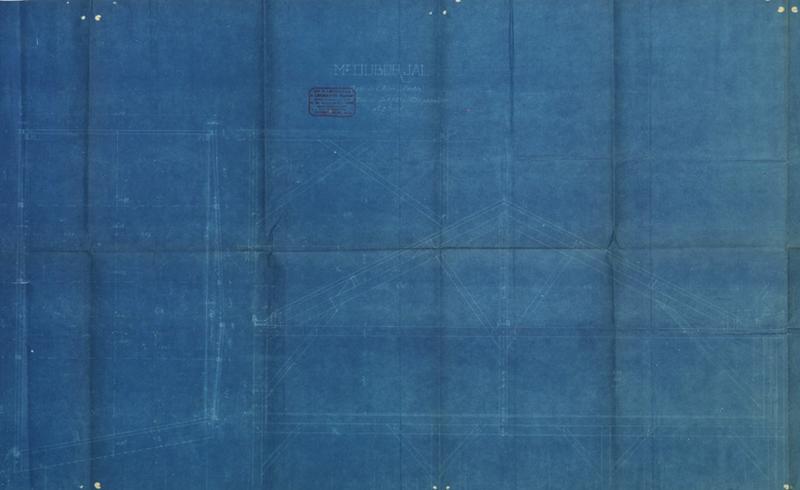 Elévation de la charpente de l'entrepôt industriel.