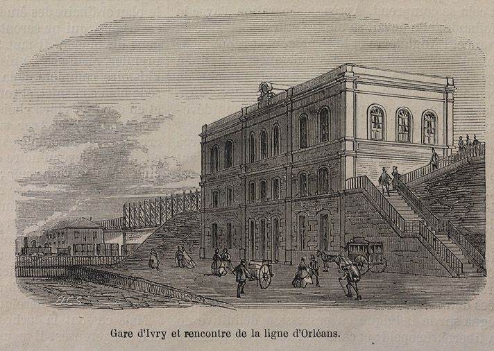 Ivry-sur-Seine. Gare d'Ivry et rencontre de la ligne d'Orléans. ( Musée de la batellerie, Conflans-Sainte-Honorine. Fonds Carivenc, C158-1)