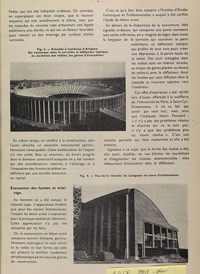 Rotondes à machines de Longueau et d'Avignon. Photographies. Tiré de : Nouvelles Rotondes à Machines de la S.N.C.F / M.R. Lévi. In Revue Générale des Chemins de Fer, janv. 1948. (Association pour l'histoire des chemins de fer, Paris)