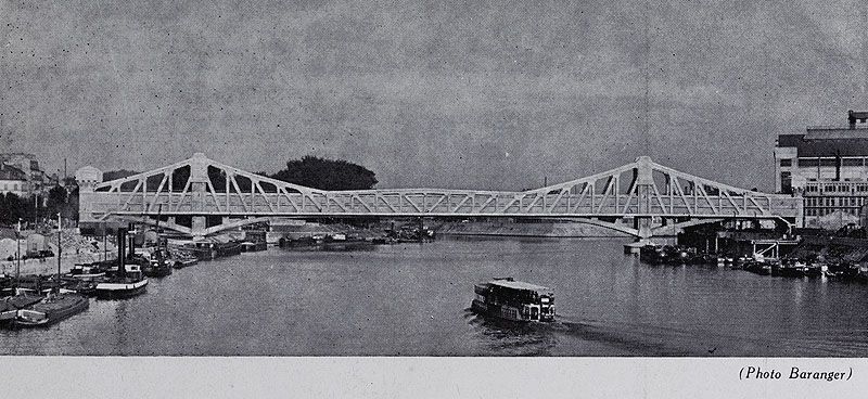 Ivry-sur-Seine, Charenton-le-Pont. Passerelle industrielle d'Ivry-Charenton. Vue d'ensemble en 1939. Tiré de : Travaux, juillet 1939, p. 280.